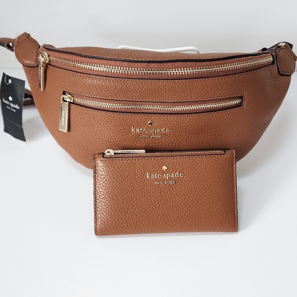 Kate Spade Leila Belt Bag Fanny Pack & Matching Wallet Bundle Warm Gingerbread - Picture 7 of 9